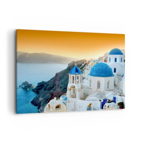 Obraz na plátne - Santorini - v náruči skál - 100x70 cm