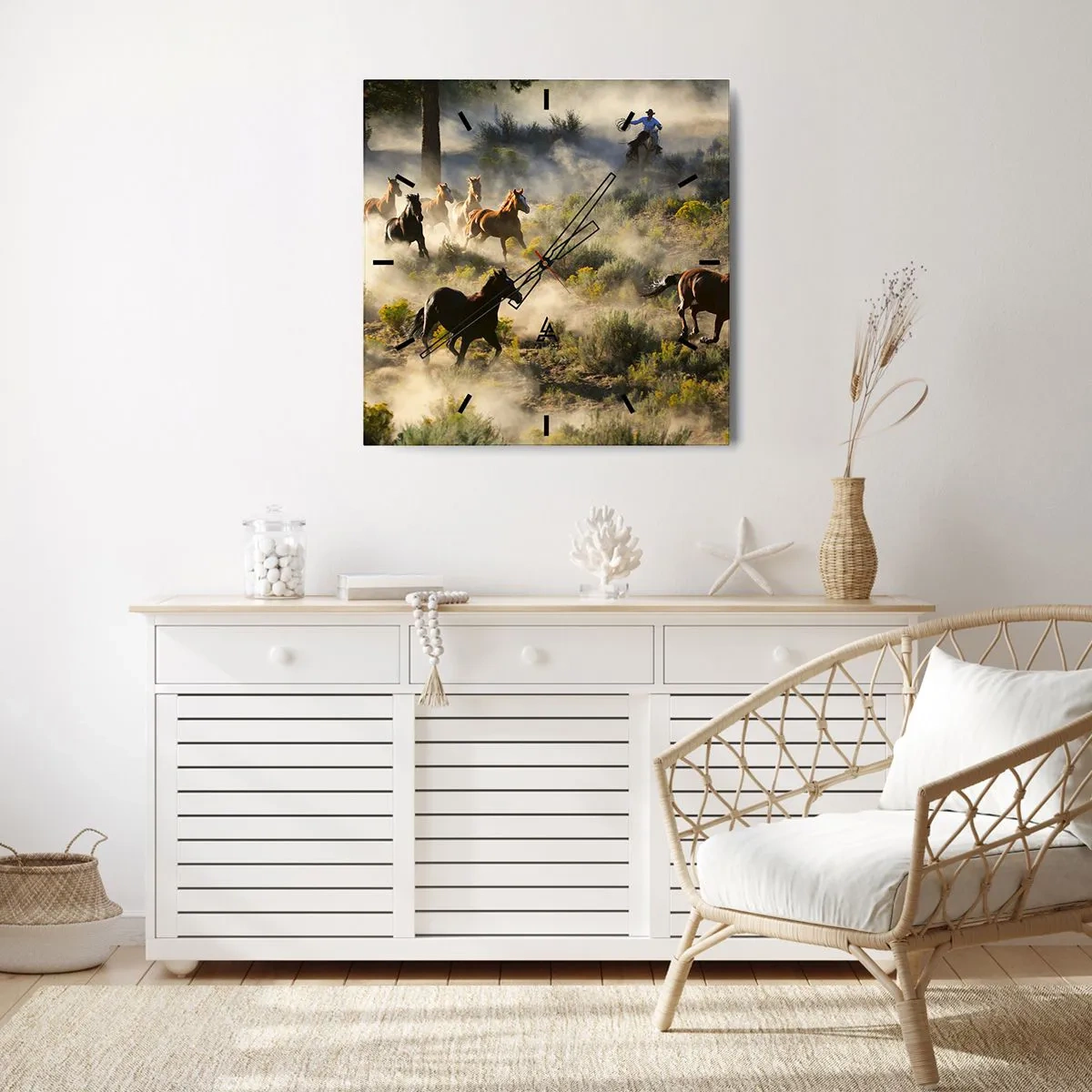 Nástenné hodiny - Rivalita - sloboda alebo mužská sila? - 40x40 cm