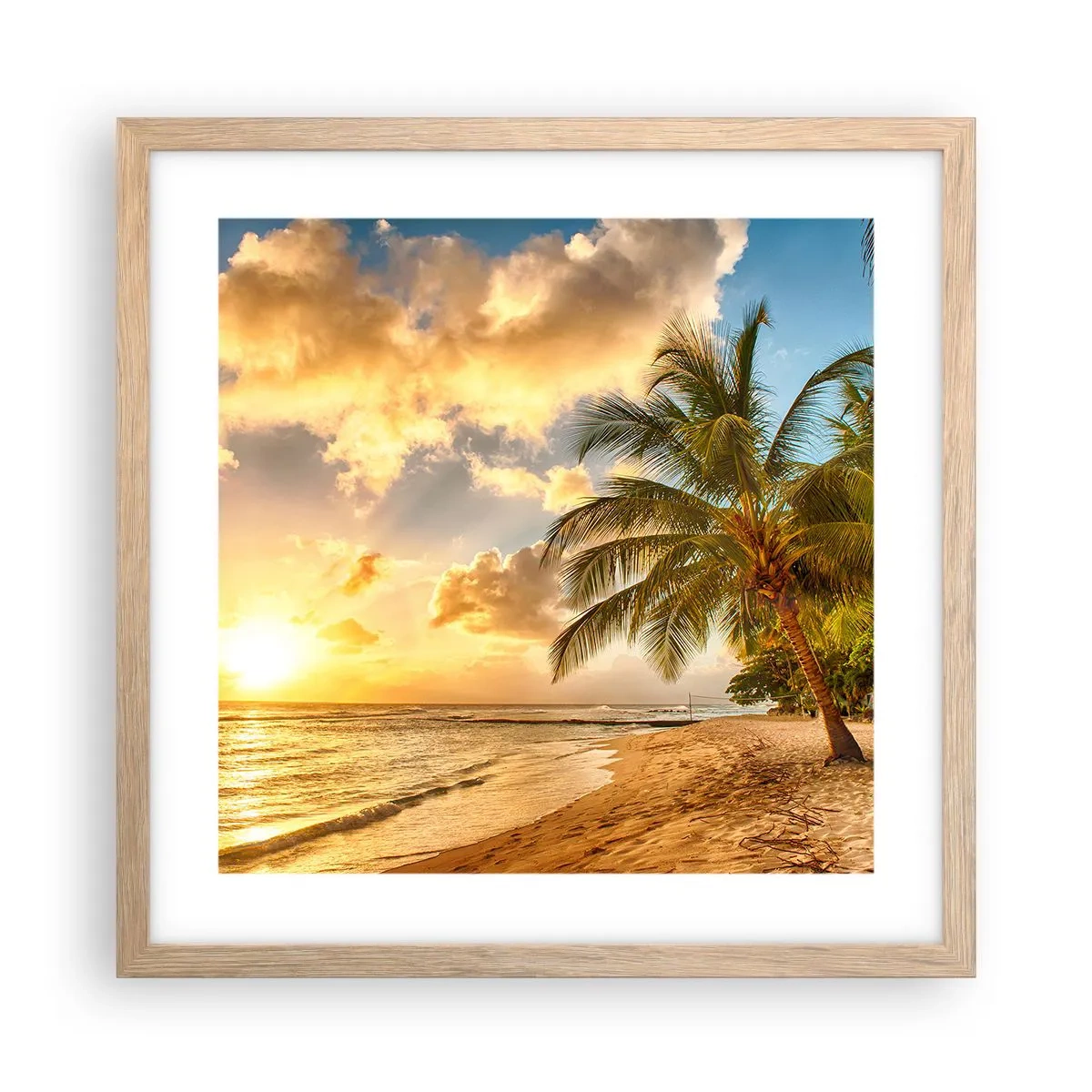 Plagát v ráme zo svetlého duba - Večné leto, vždy prázdniny - 40x40 cm