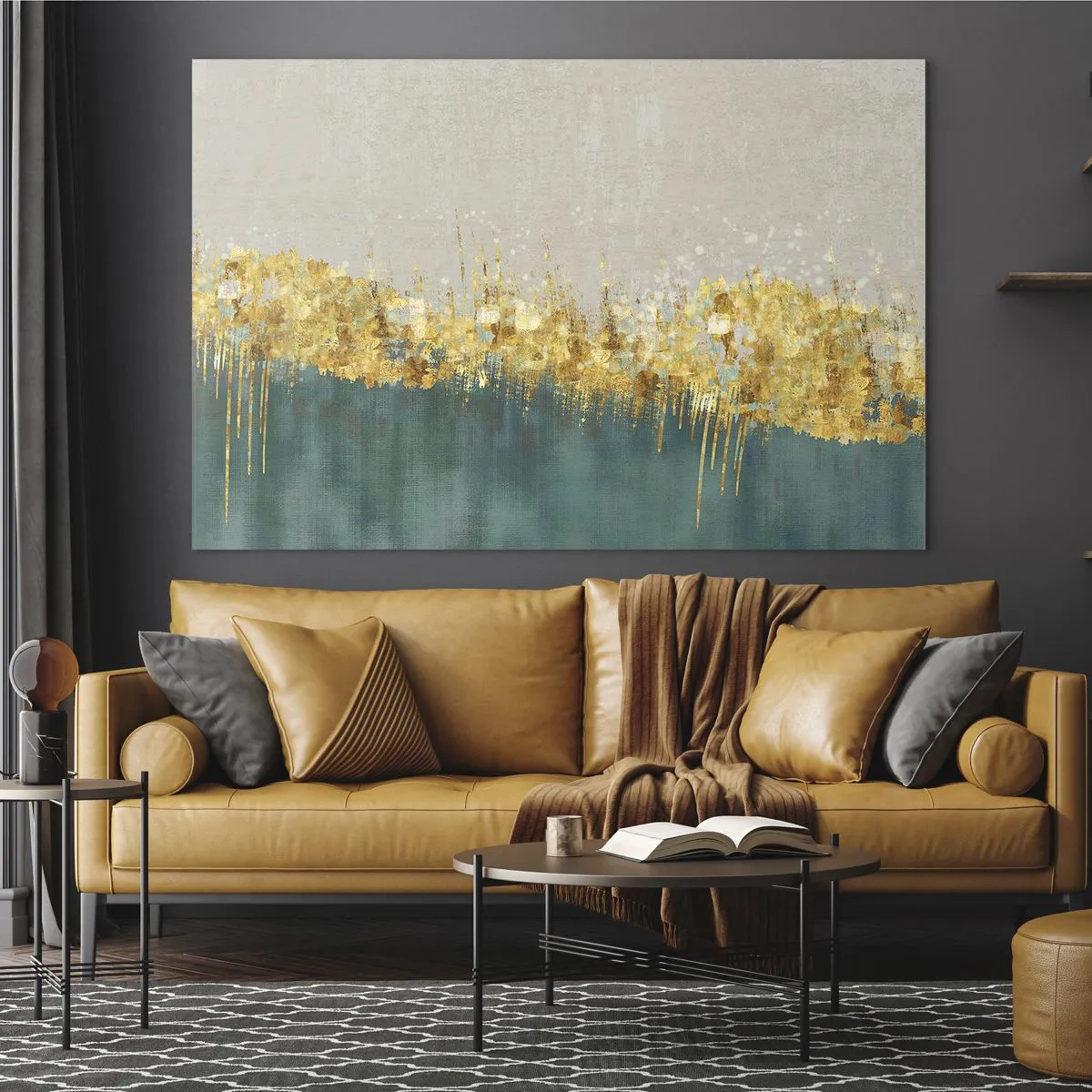 Obraz na skle - Zlatá hranica - 100x70 cm