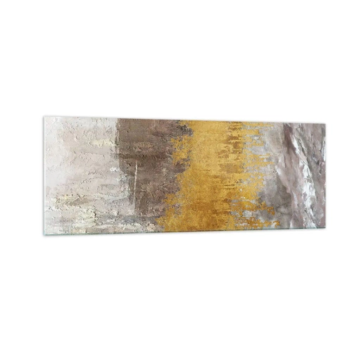 Obraz na skle - Zlatistý závan - 140x50 cm