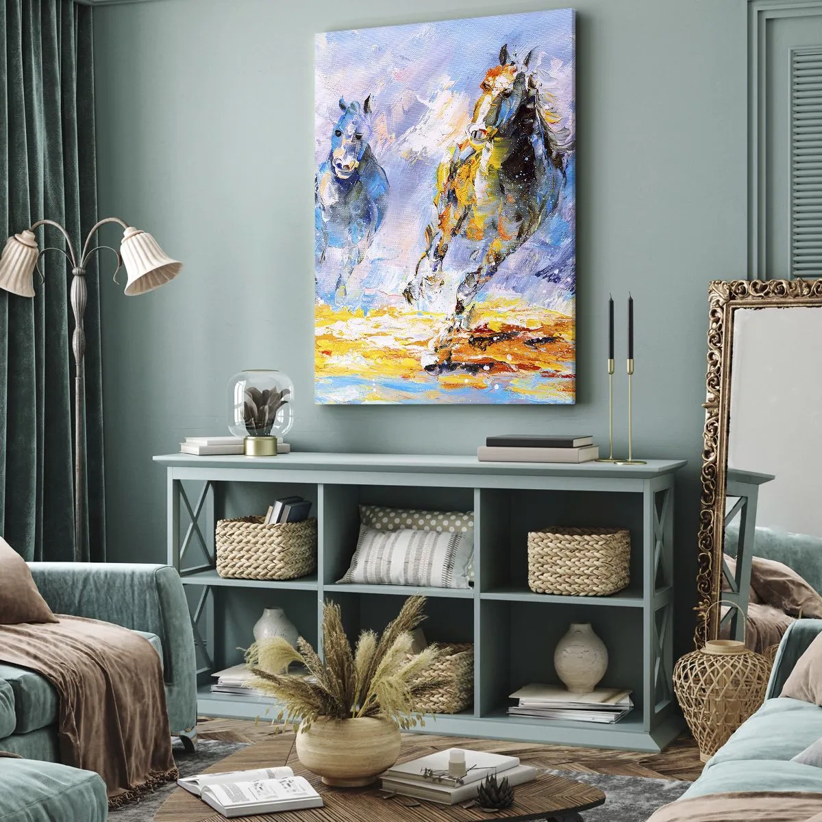 Obraz na plátne - Cvalom cez žiaru - 55x100 cm