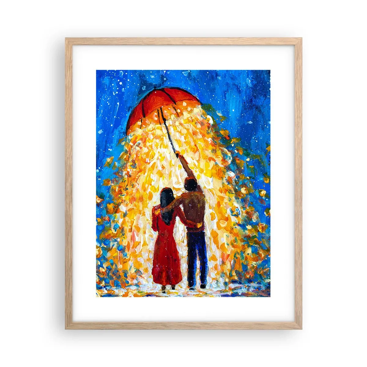 Plagát v ráme zo svetlého duba - Mágia daždivého večera? - 40x50 cm