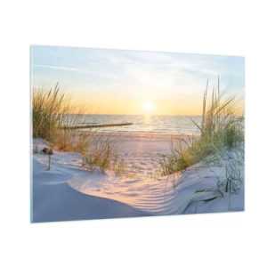Obraz na skle - Šumenie mora, spev vtákov, divoká pláž uprostred trávy… - 100x70 cm