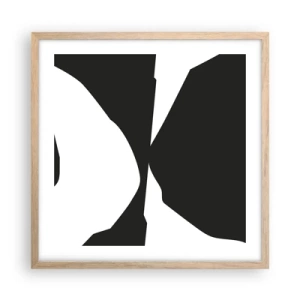 Plagát v ráme zo svetlého duba - Positive-negative - 50x50 cm