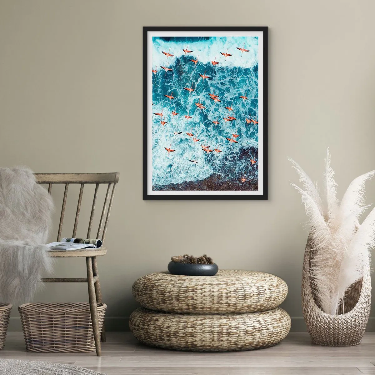 Plagát v čiernom ráme - Prímorský sprievod - 61x91 cm