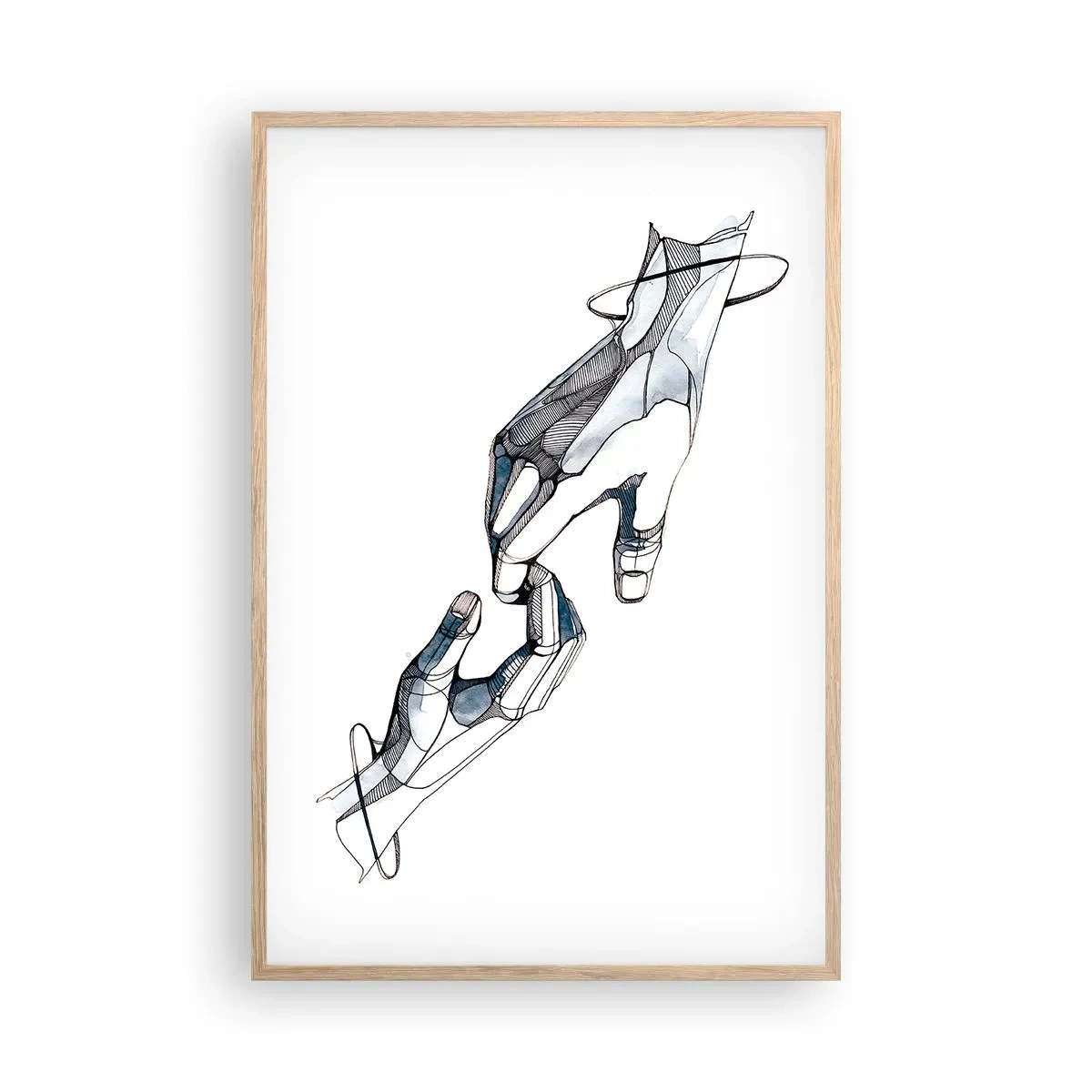 Plagát v ráme zo svetlého duba - Dobré gesto - 61x91 cm