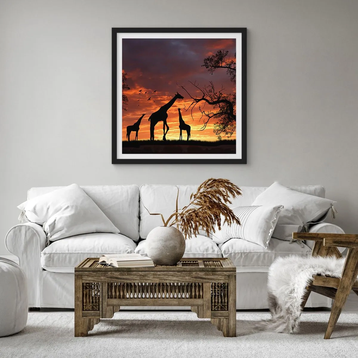 Plagát v čiernom ráme - Malá večera v kruhu najbližších - 60x60 cm