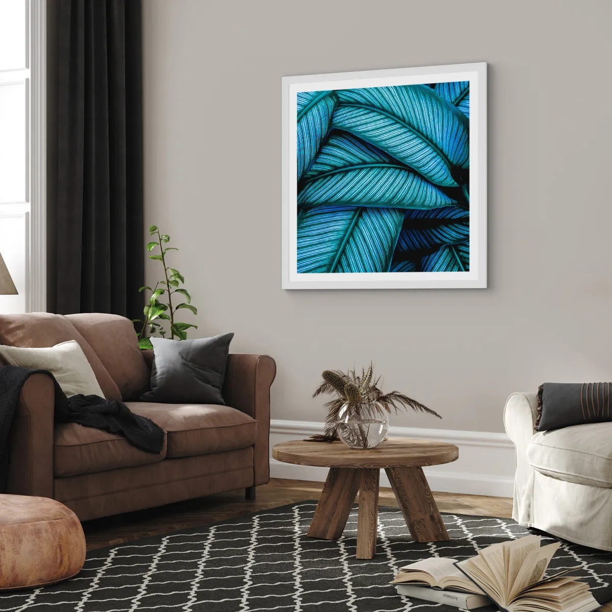 Plagát v bielom ráme - Čiary života - 60x60 cm