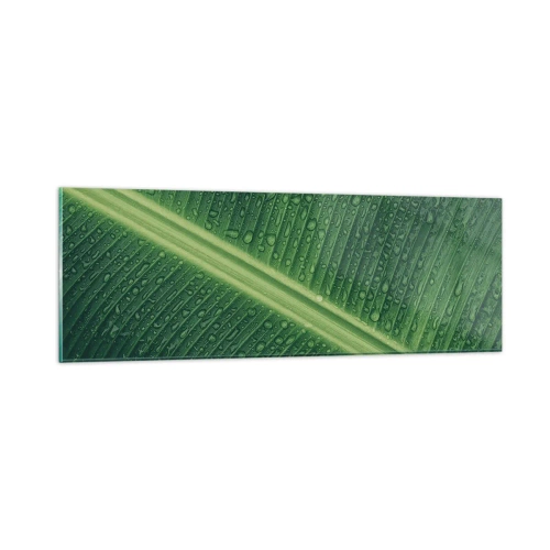 Obraz na skle - Štruktúra zelenej - 90x30 cm
