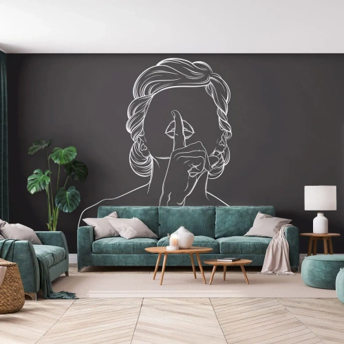 Fototapeta Standard Eco - Krása rozkvitá v tichu - Žena, Kreslenie, Linka - 500x350 cm