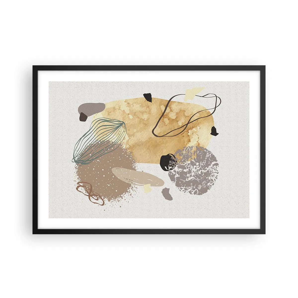Plagát v čiernom ráme - Abstraktná slivka - 70x50 cm