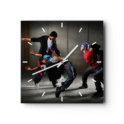Nástenné hodiny - Tancujúci s pouličným vetrom - 30x30 cm