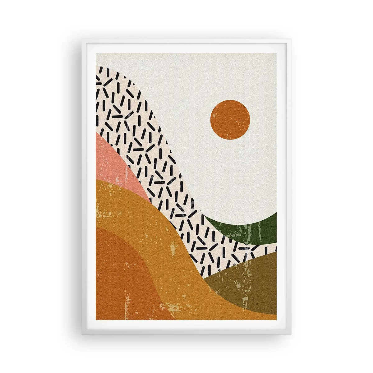 Plagát v bielom ráme - Slnečná abstrakcia - 70x100 cm