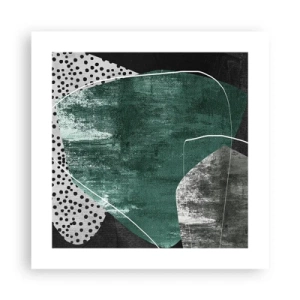 Plagát - Farebná abstrakcia so zlatou vločkou - 40x40 cm