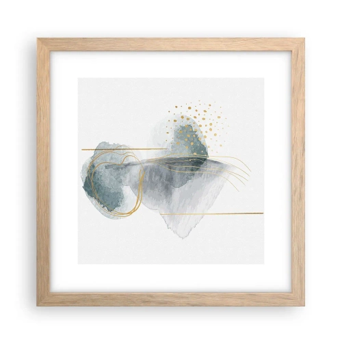 Plagát v ráme zo svetlého duba - O vzťahu medzi šedou a zlatou - 30x30 cm