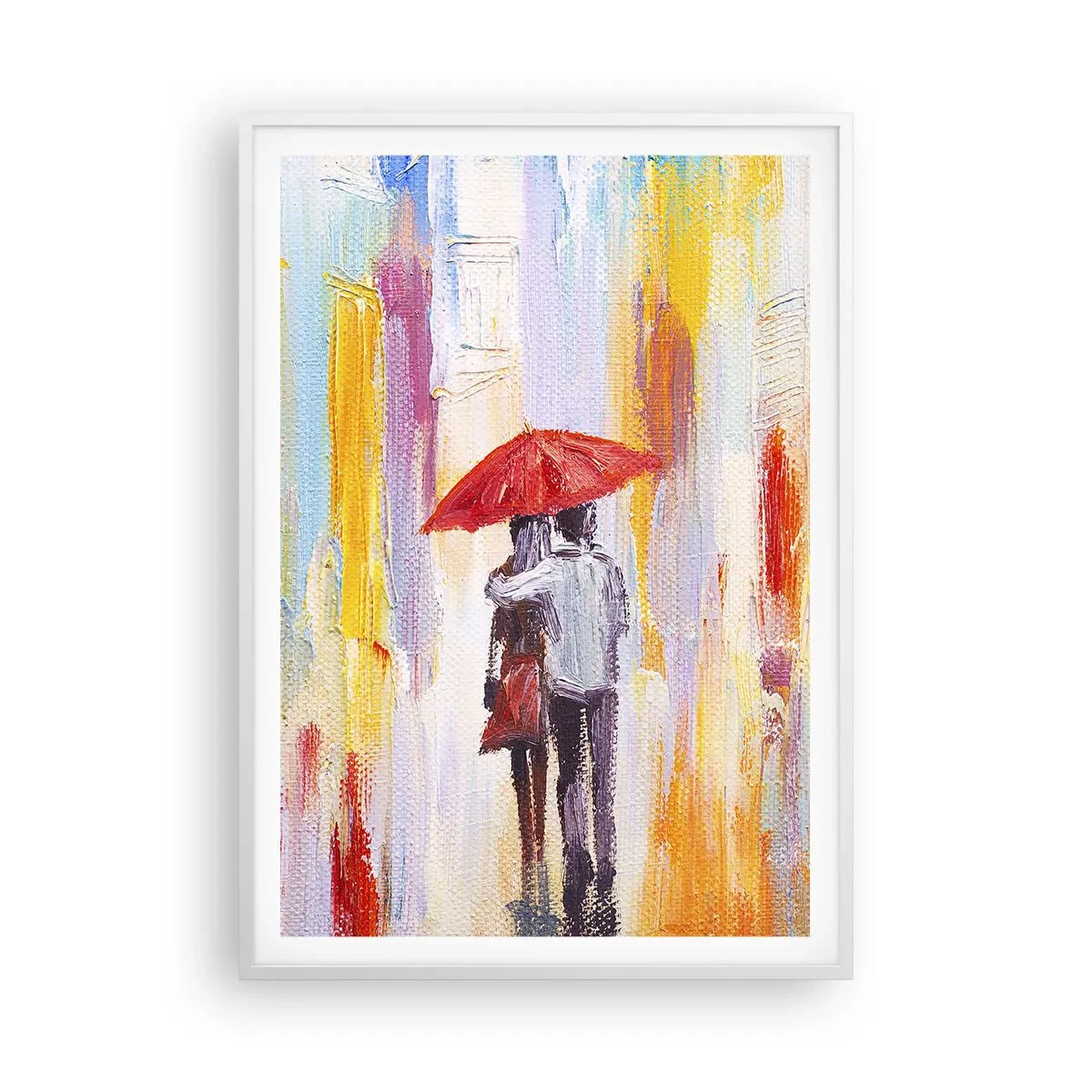 Plagát v bielom ráme - Nech prší ďalej - 70x100 cm