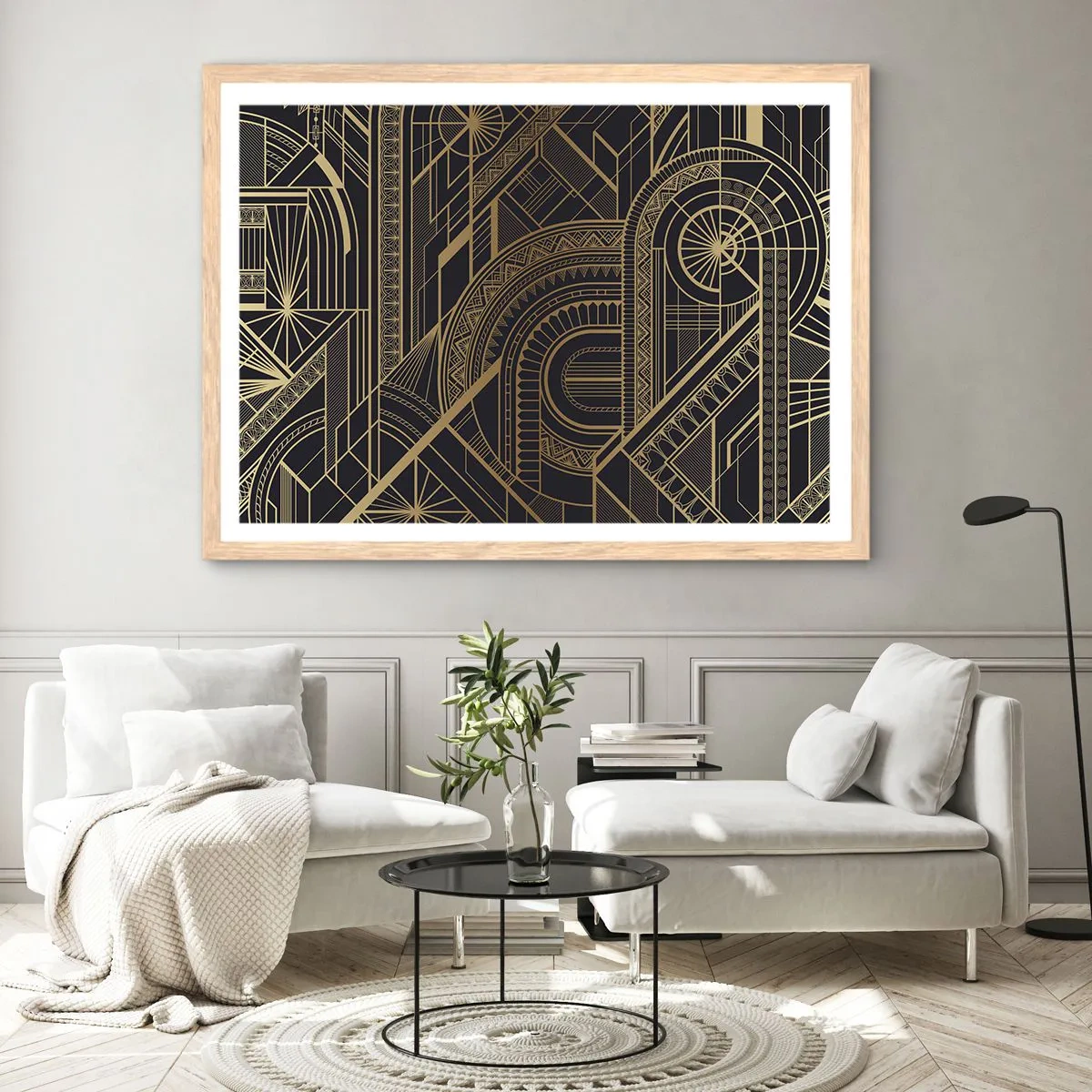 Plagát v ráme zo svetlého duba - Koncepty, nápady, plány - 100x70 cm