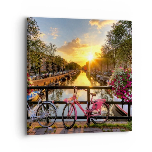 Obraz na plátne - Jarné ráno v Amsterdame - 30x30 cm