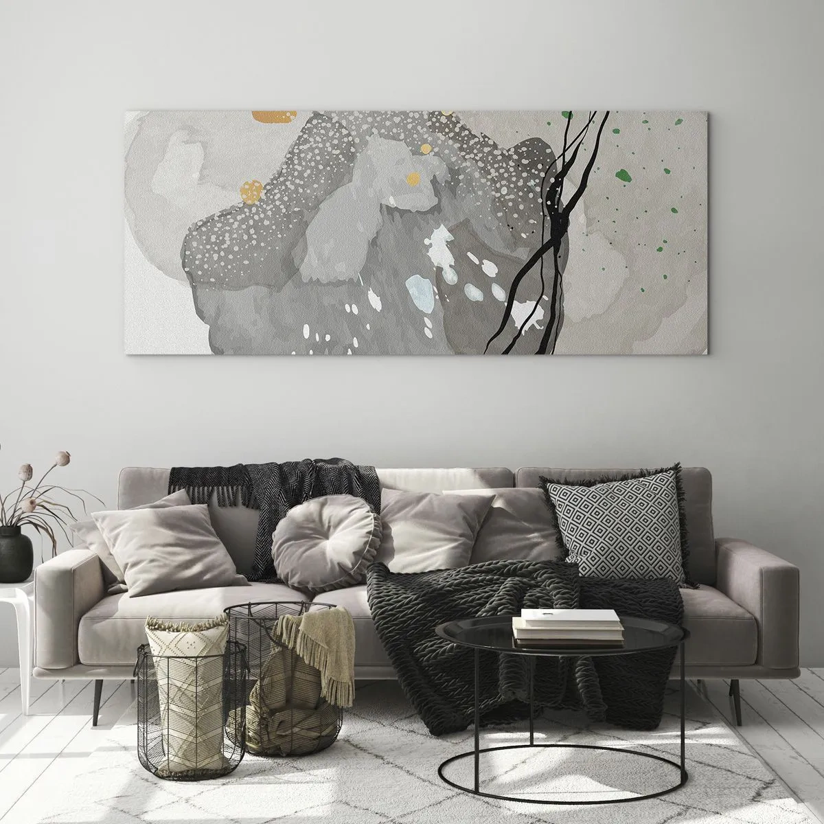 Obraz na skle - Organická kompozícia - 100x40 cm
