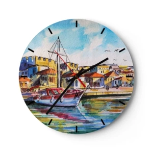 Nástenné hodiny - Dúhové popoludnie - 40x40 cm