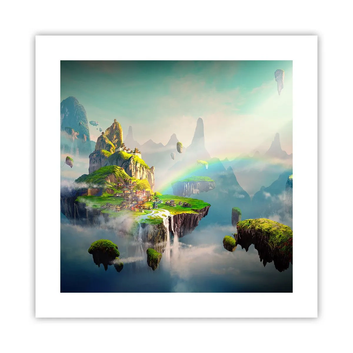 Plagát - Uprostred neba - šťastné ostrovy - 40x40 cm