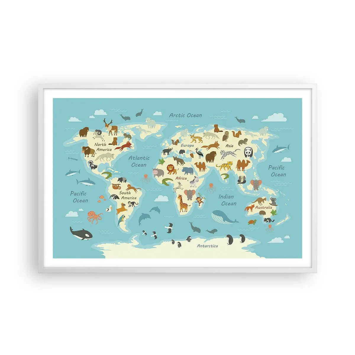 Plagát v bielom ráme - Dobrí susedia - 91x61 cm