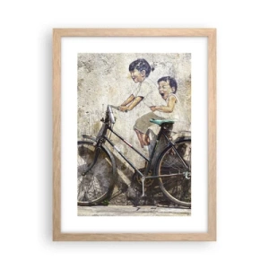 Plagát v ráme zo svetlého duba - Pravda alebo klam? - 30x40 cm