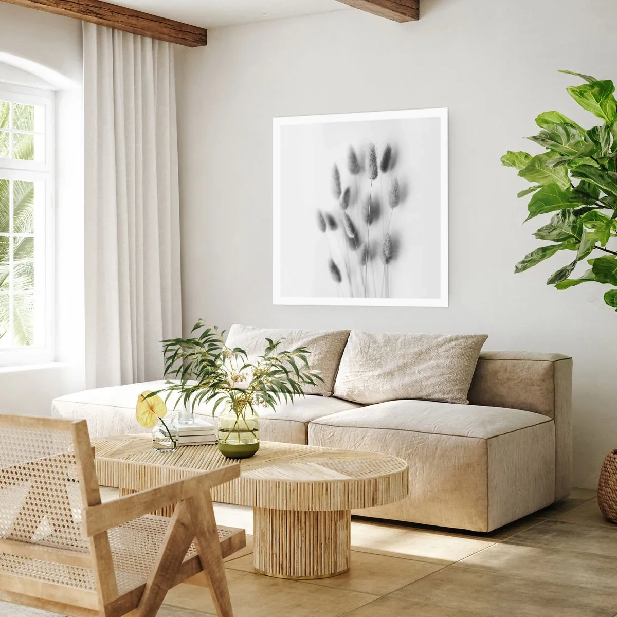 Plagát - Našuchorená tráva - 50x50 cm