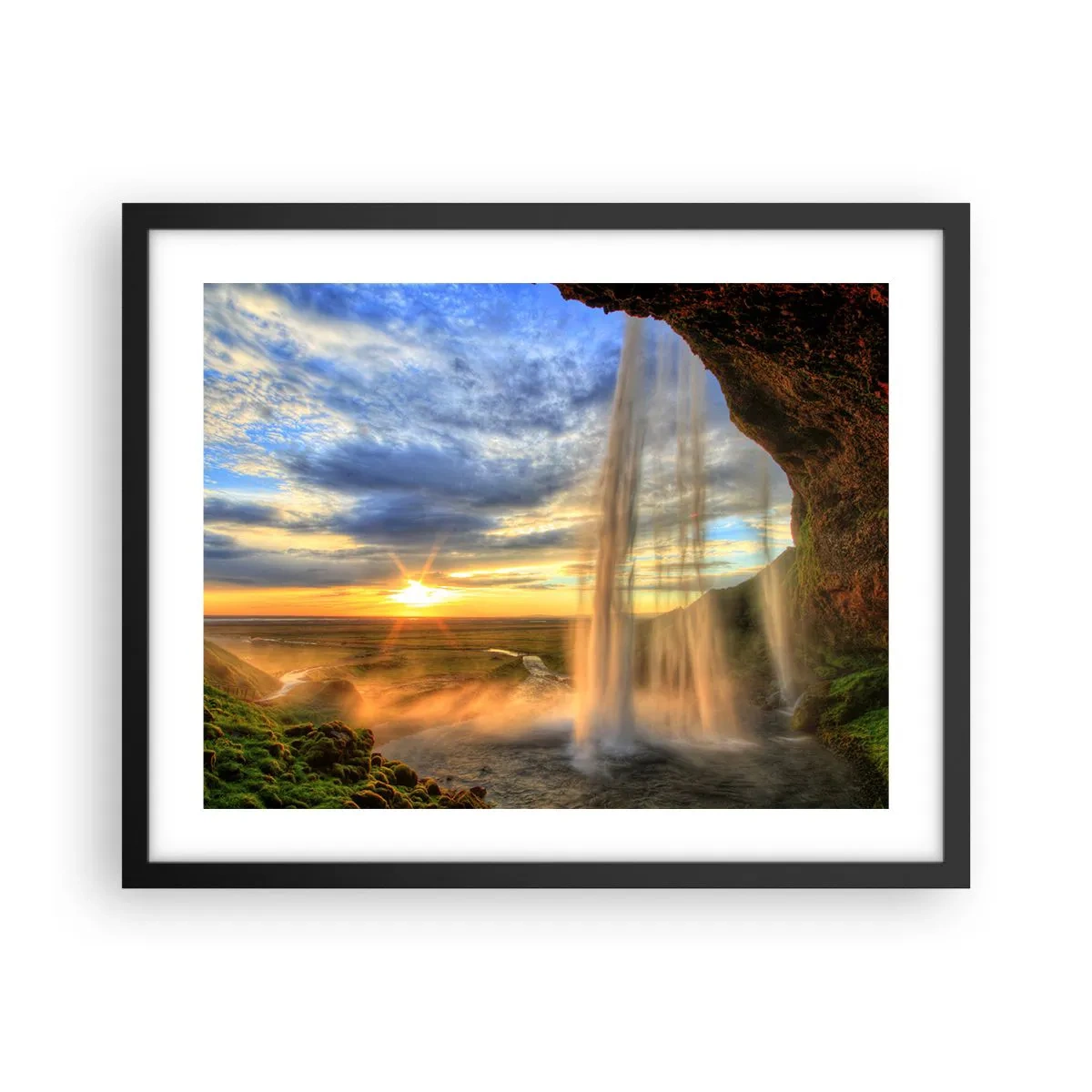 Plagát v čiernom ráme - Svet za závojom kvapiek  - 50x40 cm