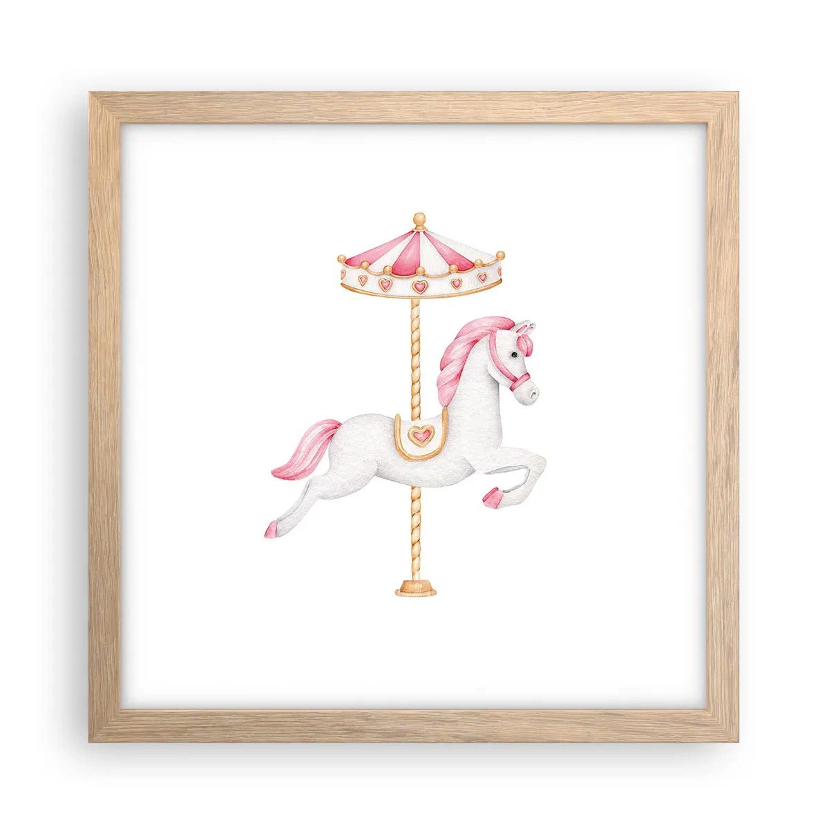 Plagát v ráme zo svetlého duba - Vyrazil z kopýtka - 30x30 cm