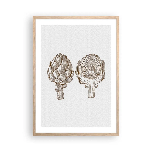 Plagát v ráme zo svetlého duba - Hodiny anatómie - 50x70 cm