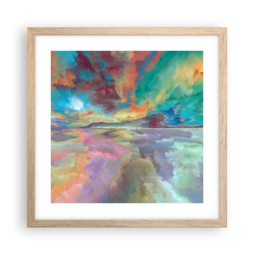 Plagát v ráme zo svetlého duba - Dve neba - 40x40 cm
