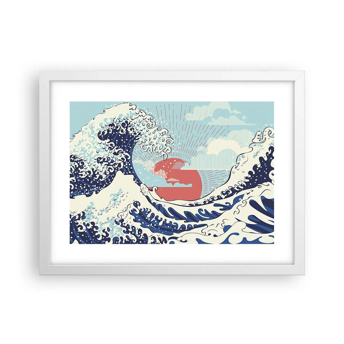 Plagát v bielom ráme - Z japonských inšpirácií - 40x30 cm