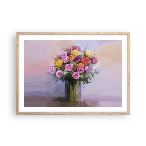 Plagát v ráme zo svetlého duba - Zachytená krása - 70x50 cm