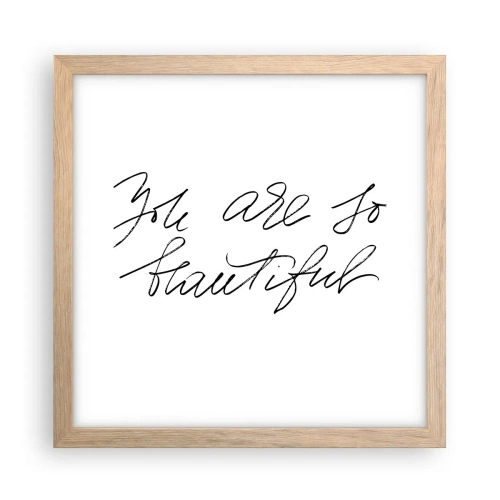 Plagát v ráme zo svetlého duba - Naozaj, verte… - 30x30 cm