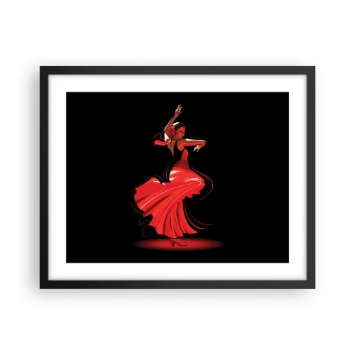 Plagát v čiernom ráme - Horúca duša flamenco - 50x40 cm
