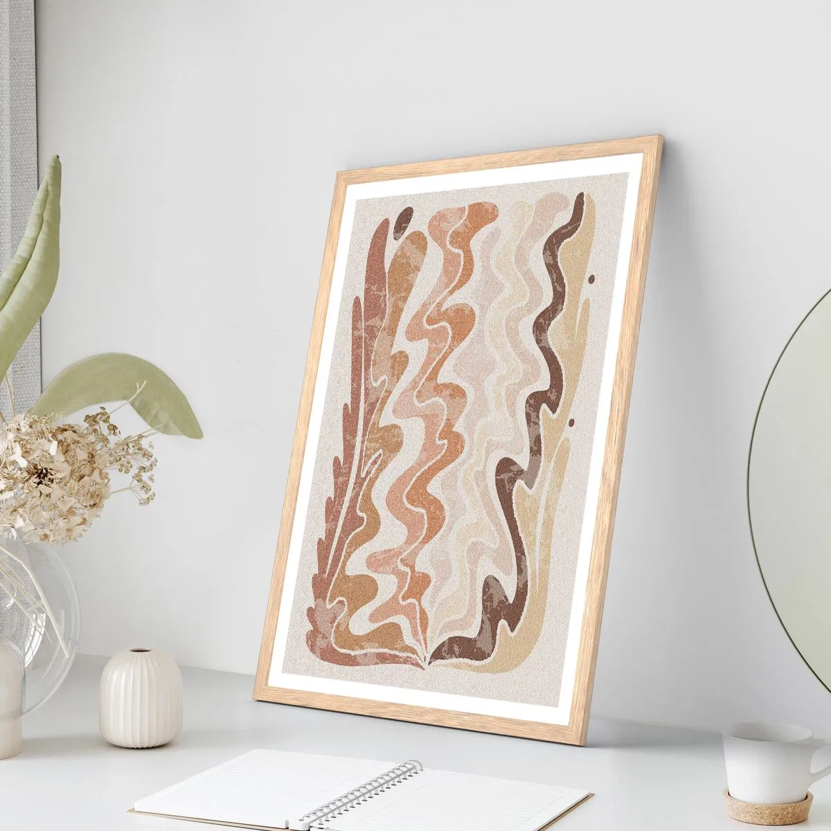 Plagát v ráme zo svetlého duba - Dobrá energia – dobré emócie - 30x40 cm