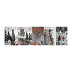 Vzorka fototapety Premium Canvas - Mocní strážcovia - Abstrakcia, Fantázia, Krajina - 100x30 cm