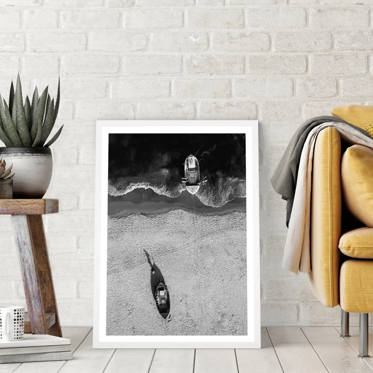 Plagát v bielom ráme - Ešte na brehu… - 50x70 cm