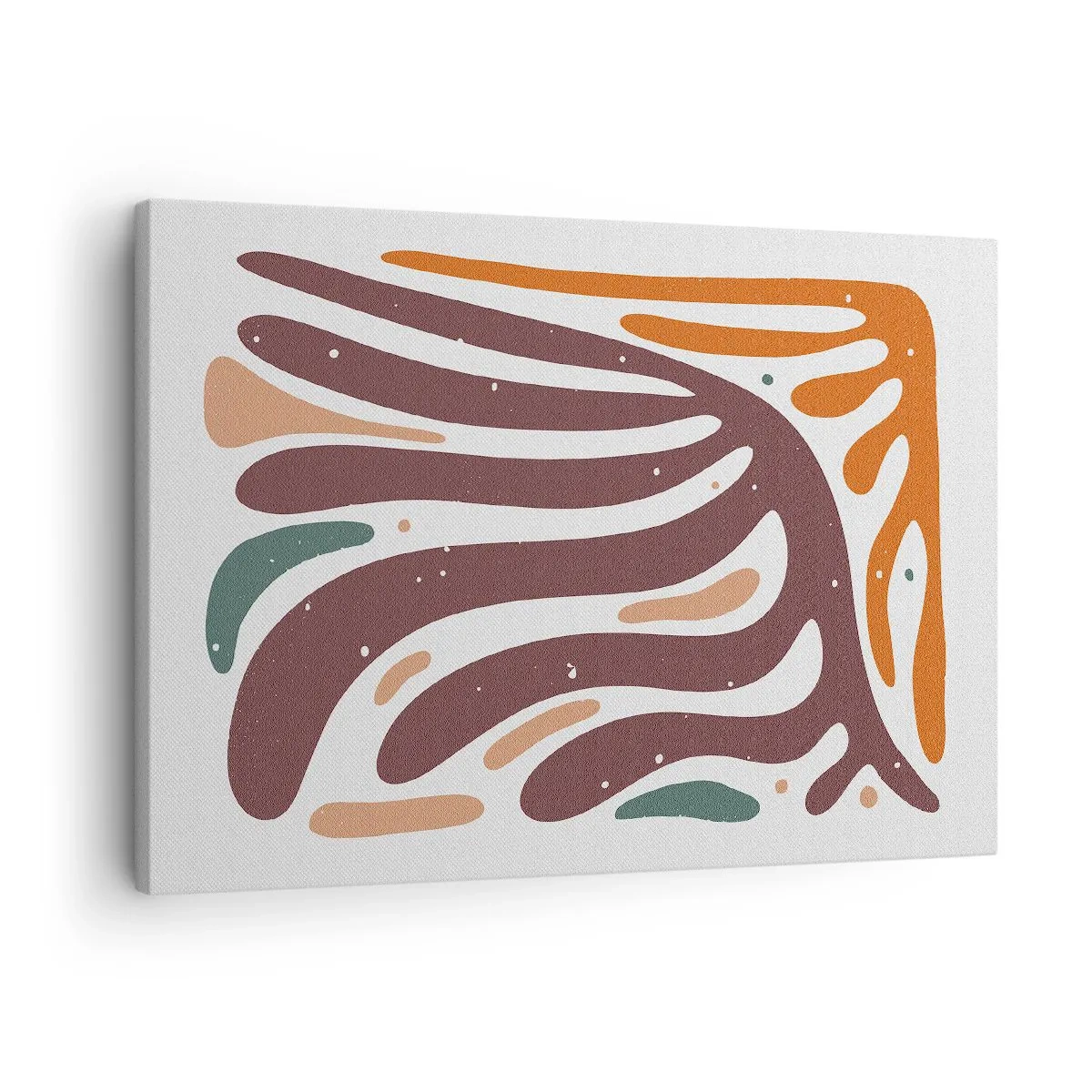 Obraz na plátne - Organický vzor so žiarivými líniami v teplých odtieňoch - 70x50cm - Organická a radiálna kompozícia - Moderná nástenná dekorácia do obývacej izby a spálne ARTTOR
