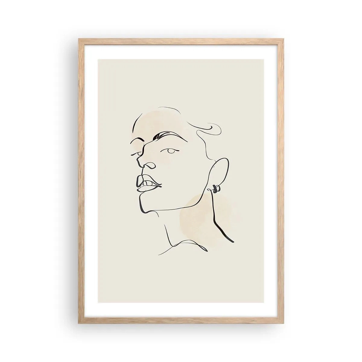 Plagát v ráme zo svetlého duba - Hrdý pohľad - 50x70 cm