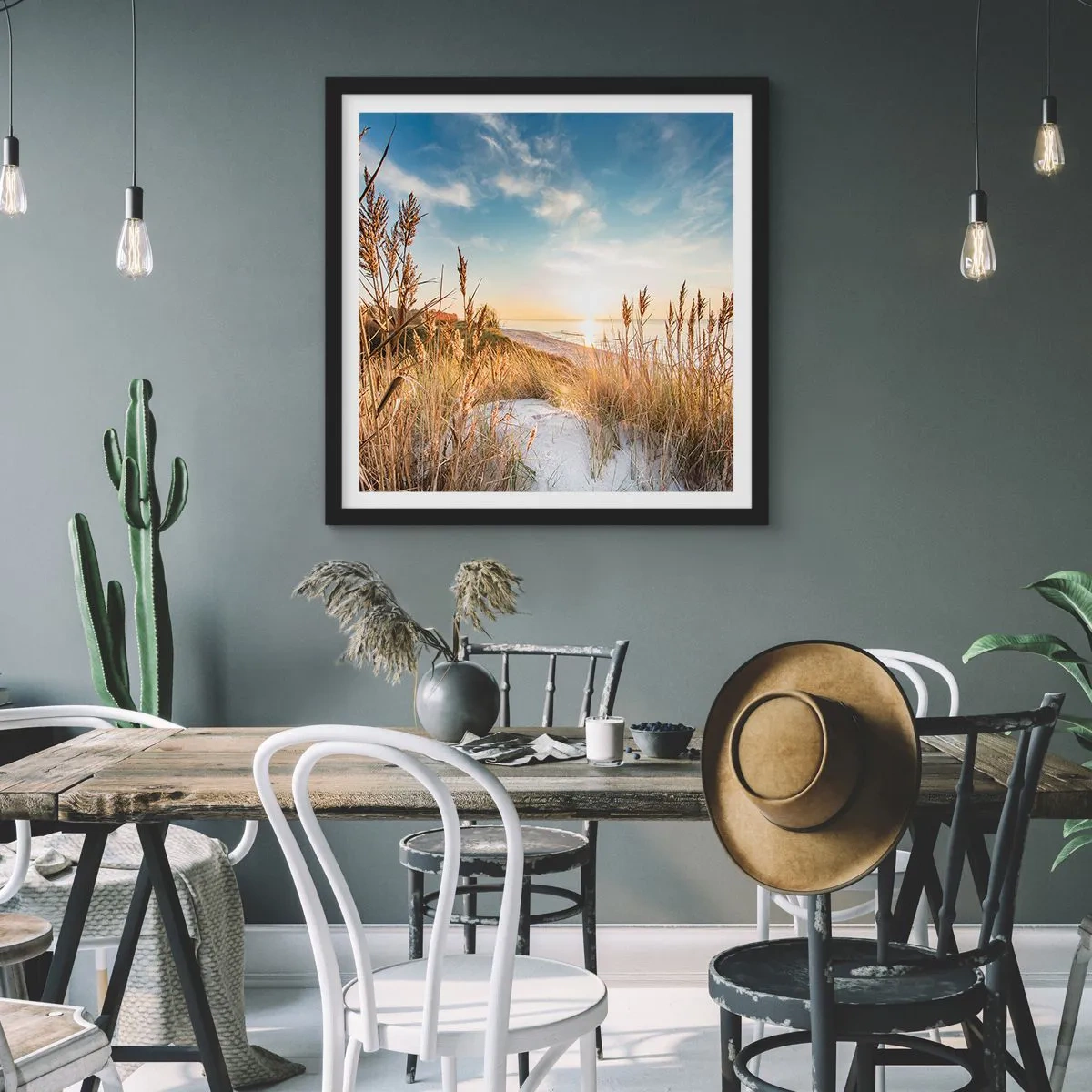 Plagát v čiernom ráme - Severná pláž - 60x60 cm