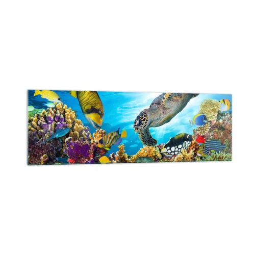 Obraz na skle - Koralová promenáda - 160x50 cm