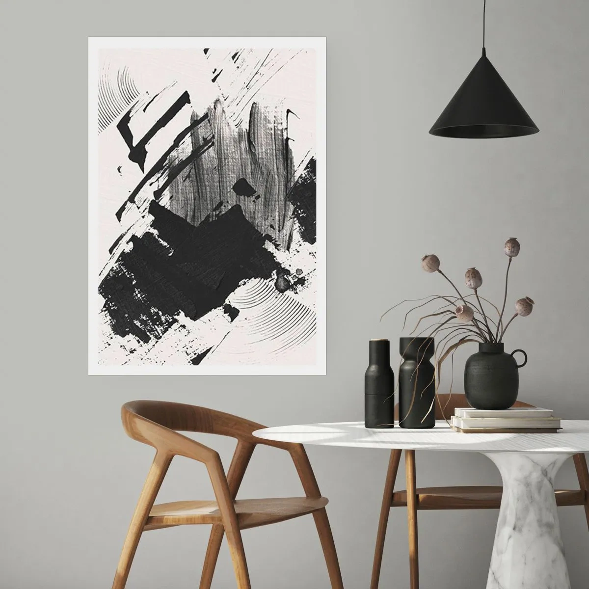 Plagát - Abstrakcia – expresia čiernej - 40x50 cm