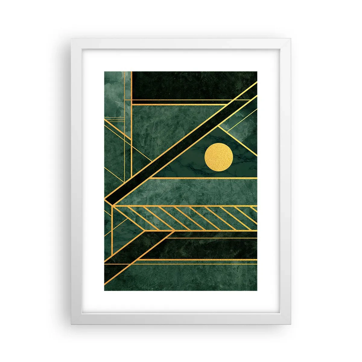 Plagát v bielom ráme - Dynamika zlata a lazuritu - 30x40 cm