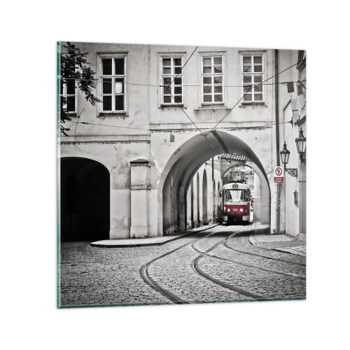 Obraz na skle - Mestským labyrintom - 30x30 cm