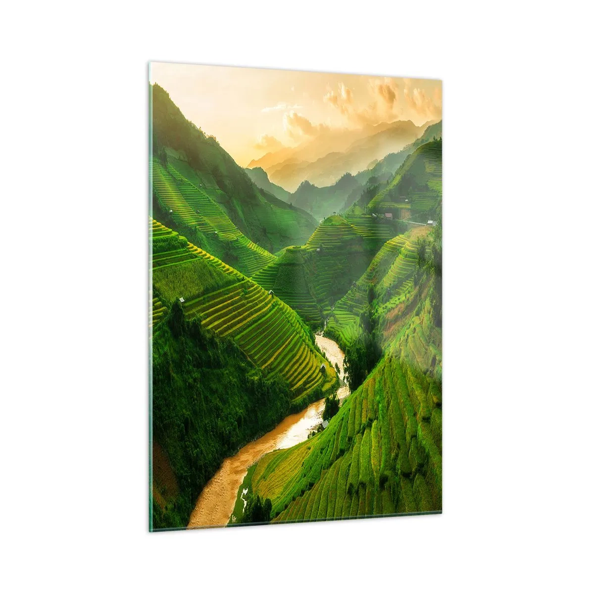 Obraz na skle - Vietnamské údolie - 50x70 cm