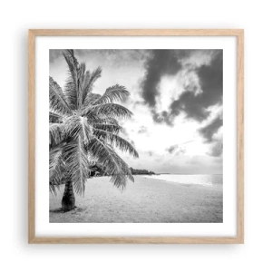 Plagát v ráme zo svetlého duba - Keď túžiš po samote…. - 50x50 cm