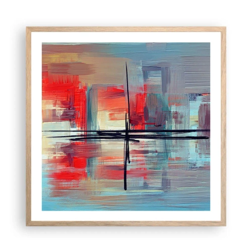 Plagát v ráme zo svetlého duba - Krajina v neznámej dimenzii - 60x60 cm